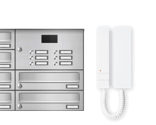 Briefkastenanlage mit Audio-Sprechanlagen-Set