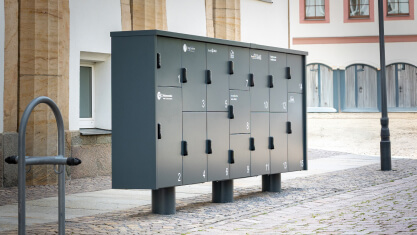 KNOBLOCH PAbholstation für Handel und Gewerbe in Anthrazitgrau mit Pin-Schloss